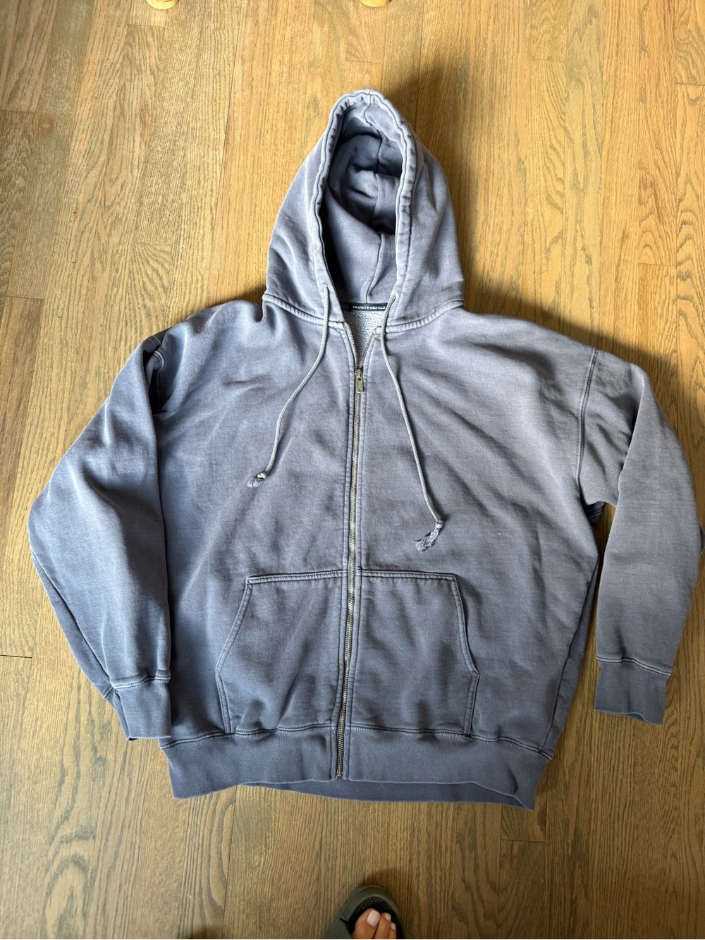 Brandy Melville women’s Full-Zip Hoodie - Slate Gray/blue